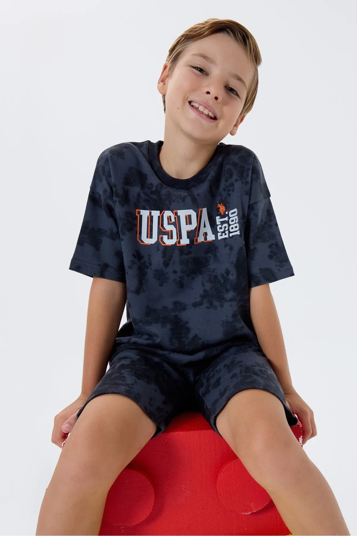 4-15 Yaş Lisanslı Us Polo Assn Erkek Çocuk Takım-Füme