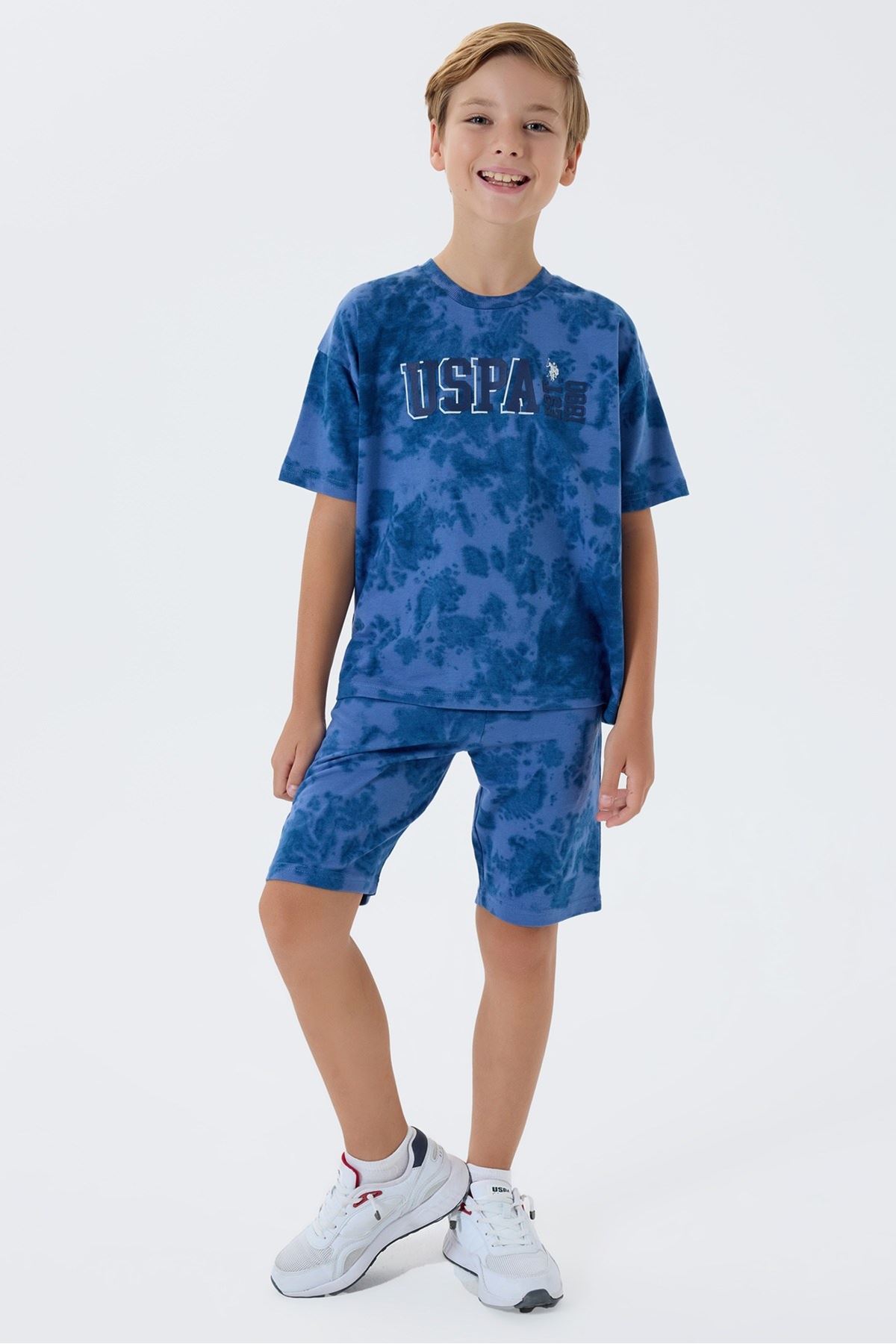 4-15 Yaş Lisanslı Us Polo Assn Erkek Çocuk Takım-Saks