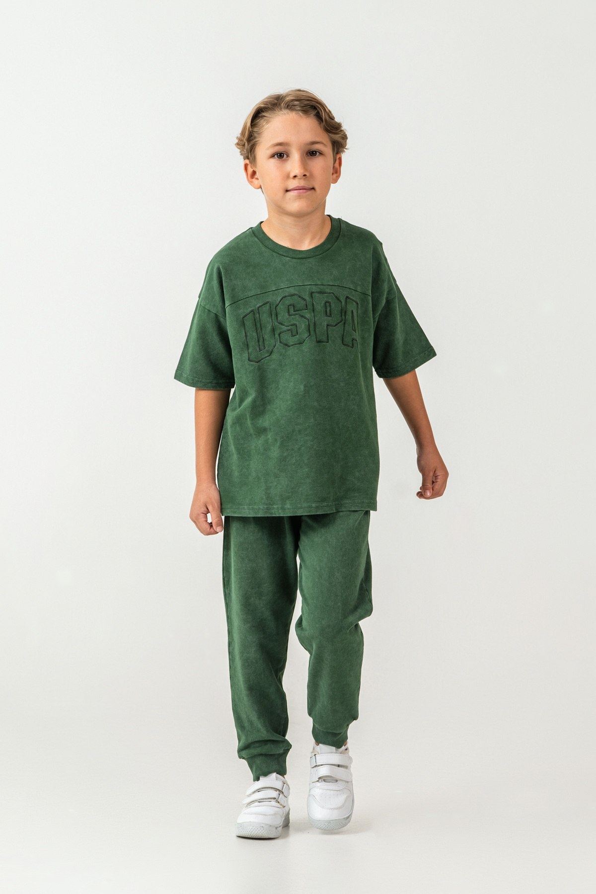 4-15 Yaş Lisanslı Us Polo Assn Erkek Çocuk Takım-Yeşil