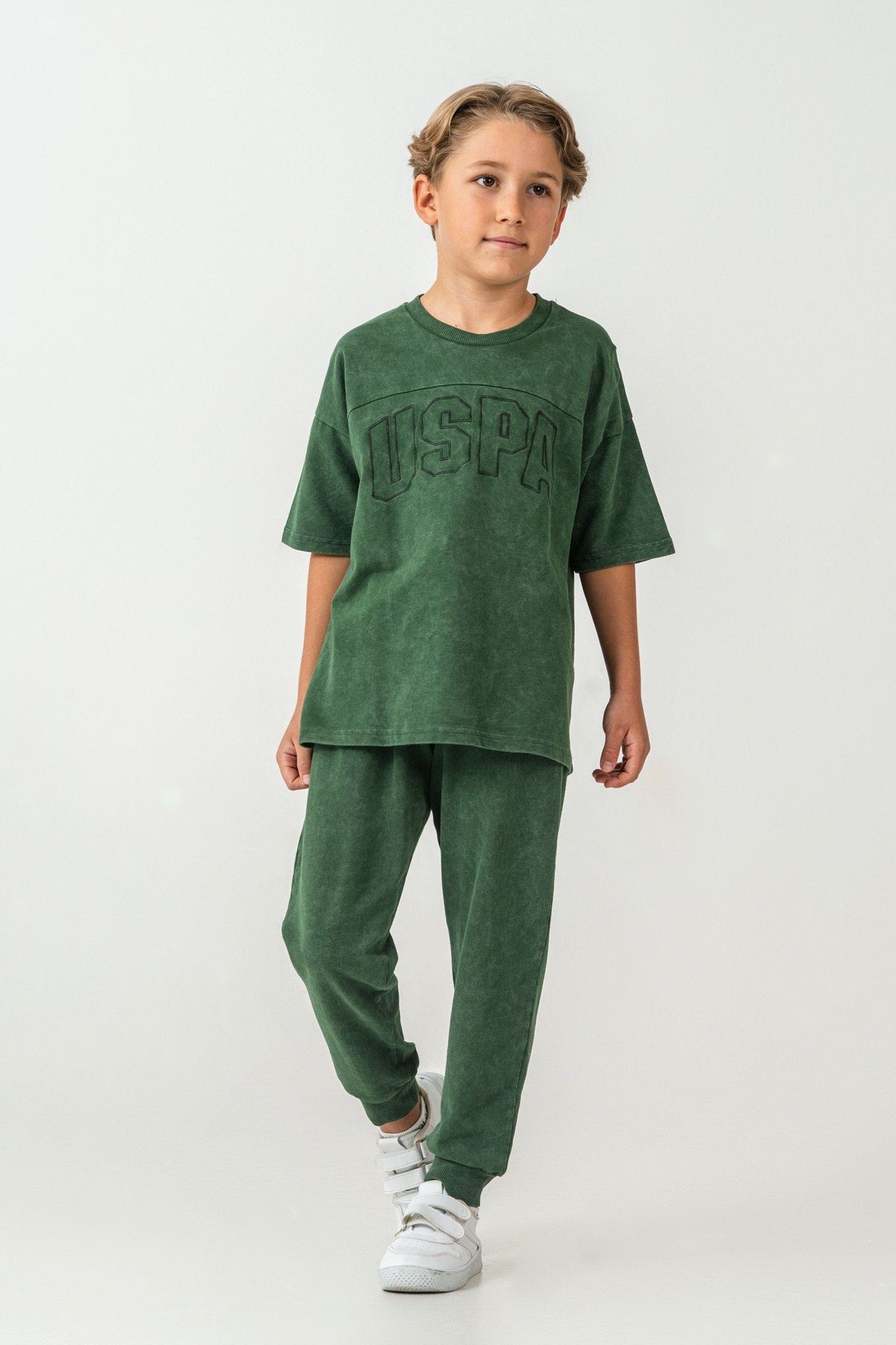 4-15 Yaş Lisanslı Us Polo Assn Erkek Çocuk Takım-Yeşil