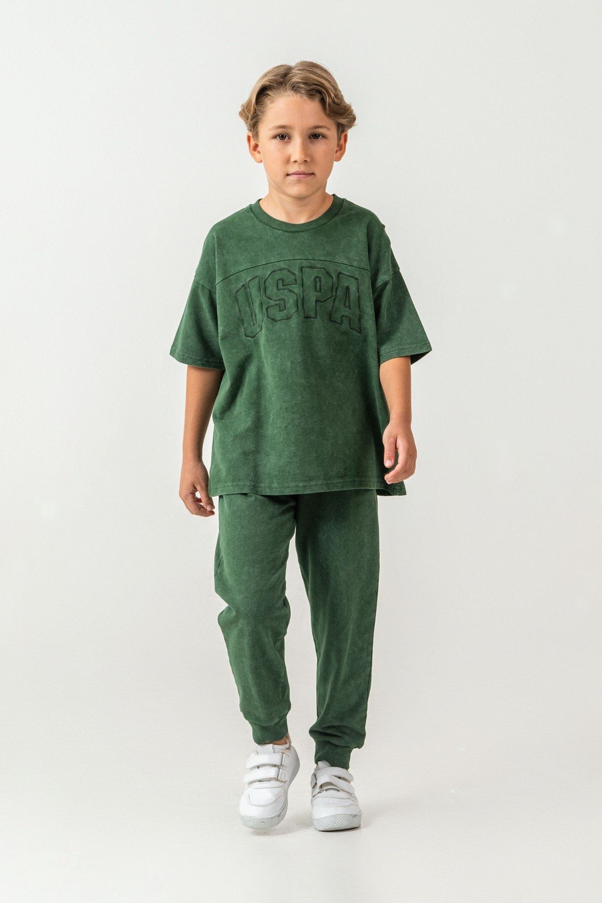 4-15 Yaş Lisanslı Us Polo Assn Erkek Çocuk Takım-Yeşil