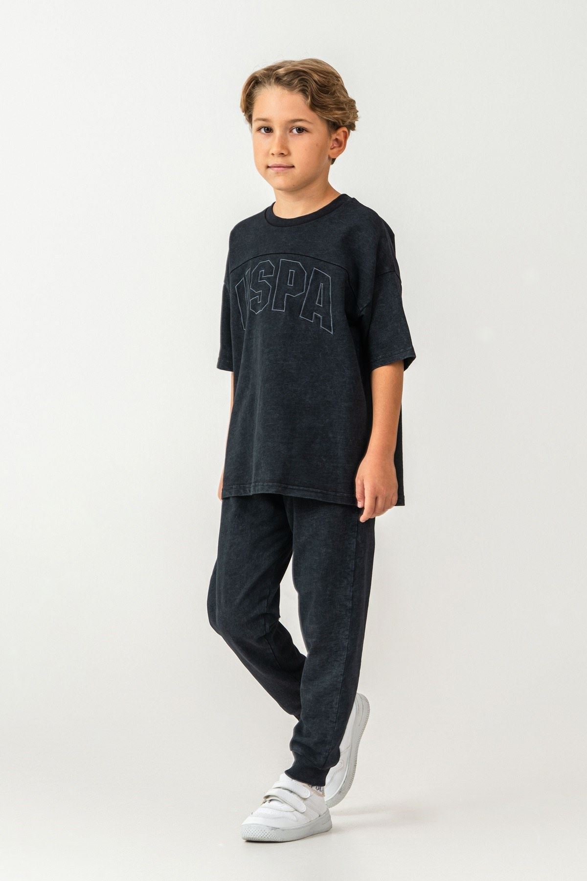 4-15 Yaş Lisanslı Us Polo Assn Erkek Çocuk Takım-Siyah