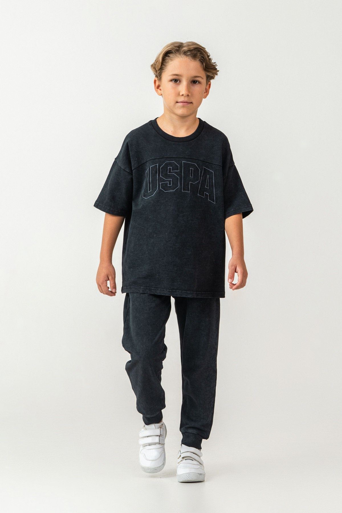 4-15 Yaş Lisanslı Us Polo Assn Erkek Çocuk Takım-Siyah