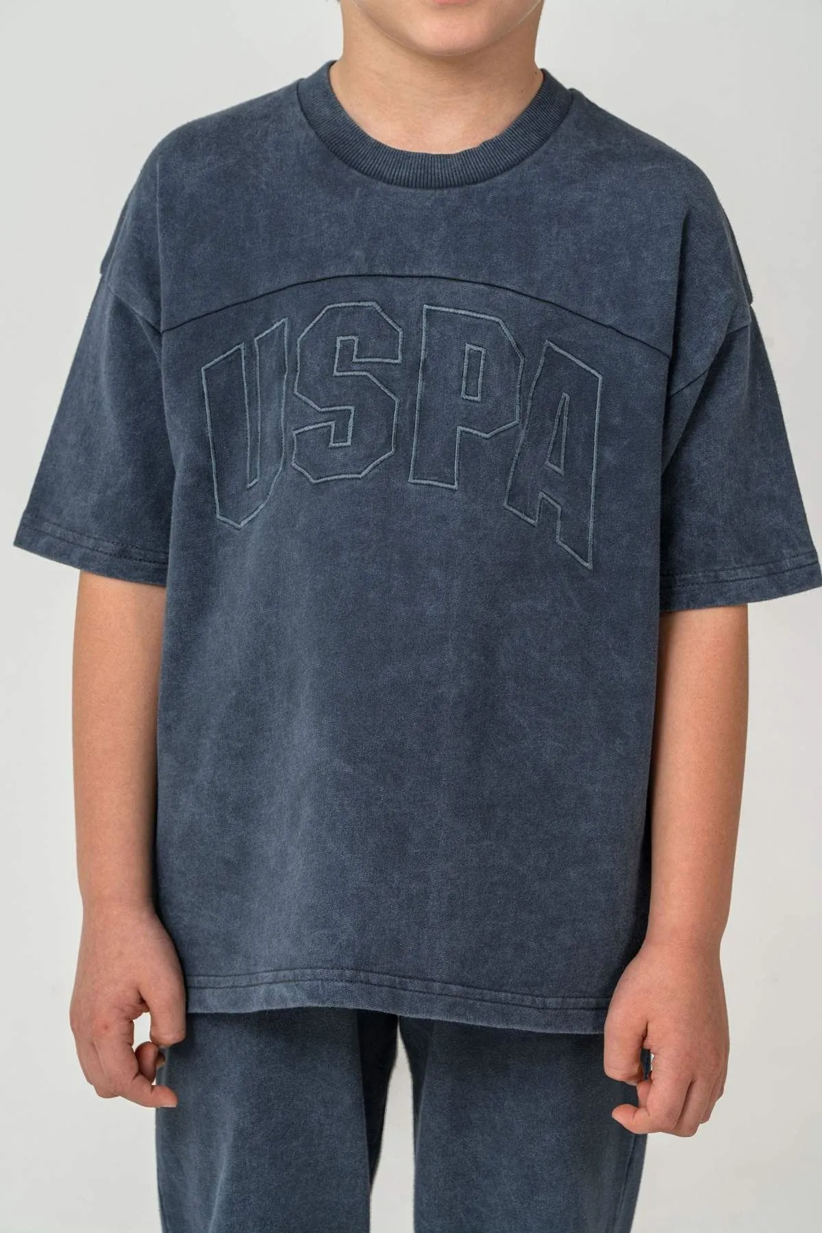 4-15 Yaş Lisanslı Us Polo Assn Erkek Çocuk Takım-Füme