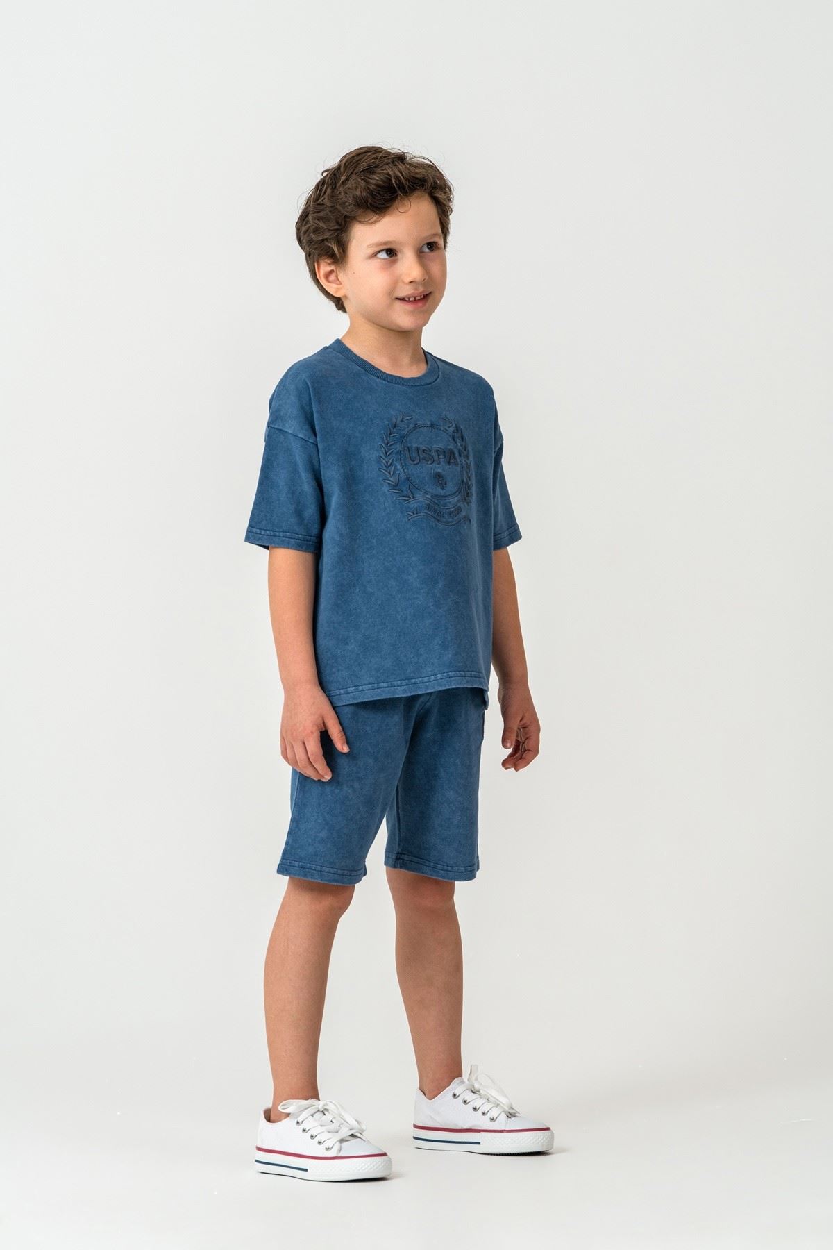 4-15 Yaş Lisanslı Us Polo Assn Erkek Çocuk Takım-İndigo