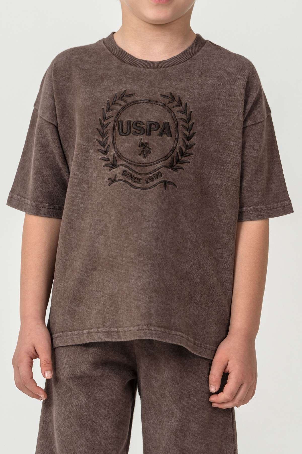 4-15 Yaş Lisanslı Us Polo Assn Erkek Çocuk Takım-Kahverengi