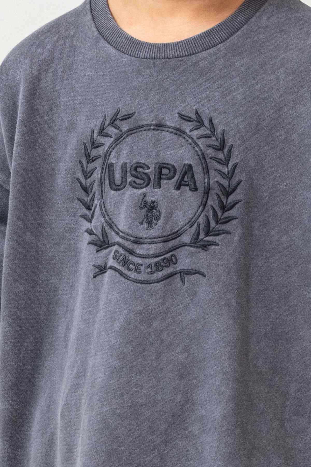 4-15 Yaş Lisanslı Us Polo Assn Erkek Çocuk Takım-Füme