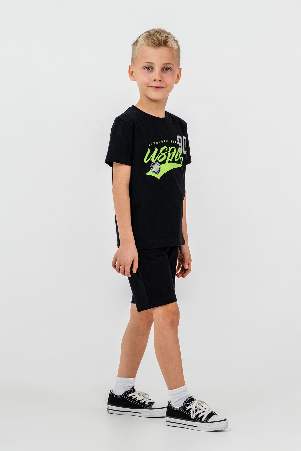 4-15 Yaş Lisanslı Us Polo Assn Erkek Çocuk Takım-Siyah