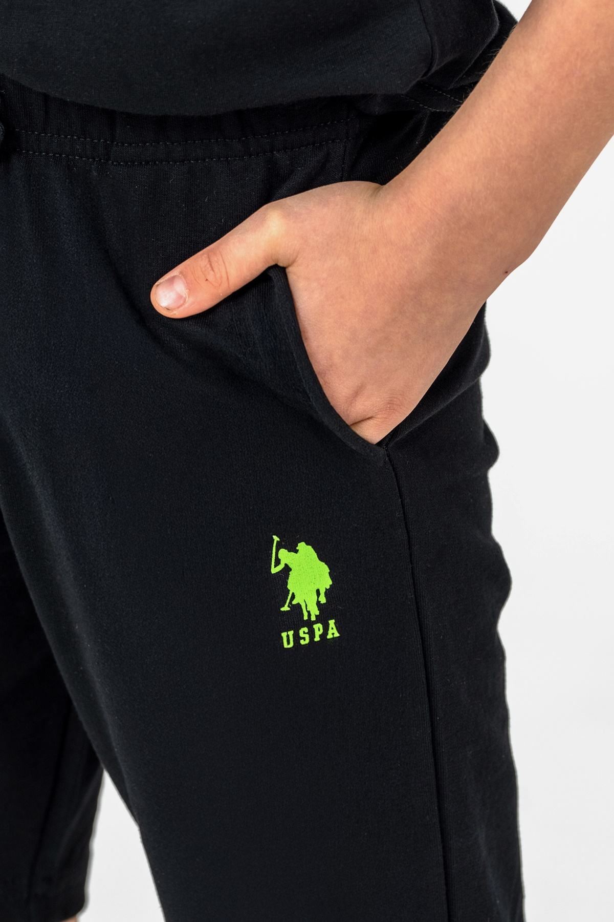 4-15 Yaş Lisanslı Us Polo Assn Erkek Çocuk Takım-Siyah