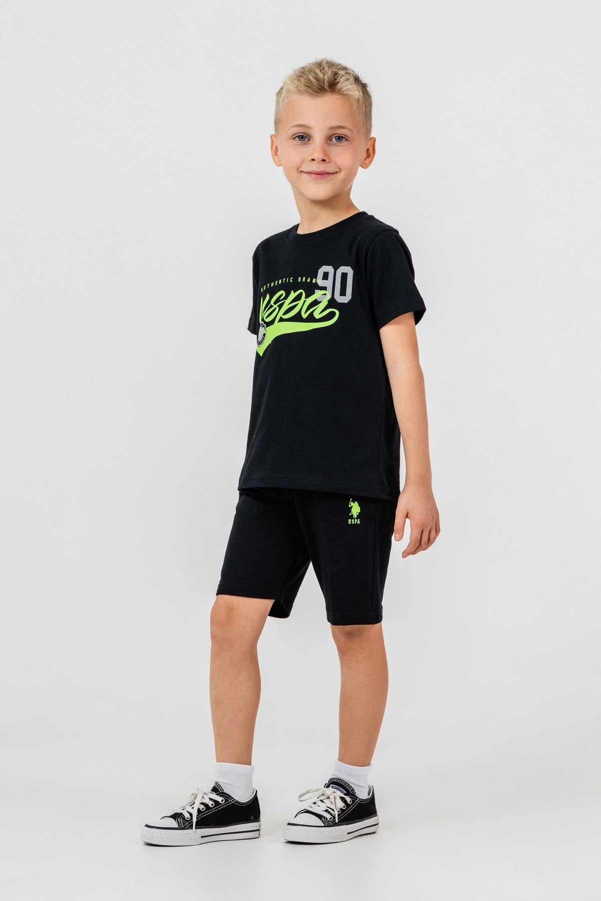4-15 Yaş Lisanslı Us Polo Assn Erkek Çocuk Takım-Siyah