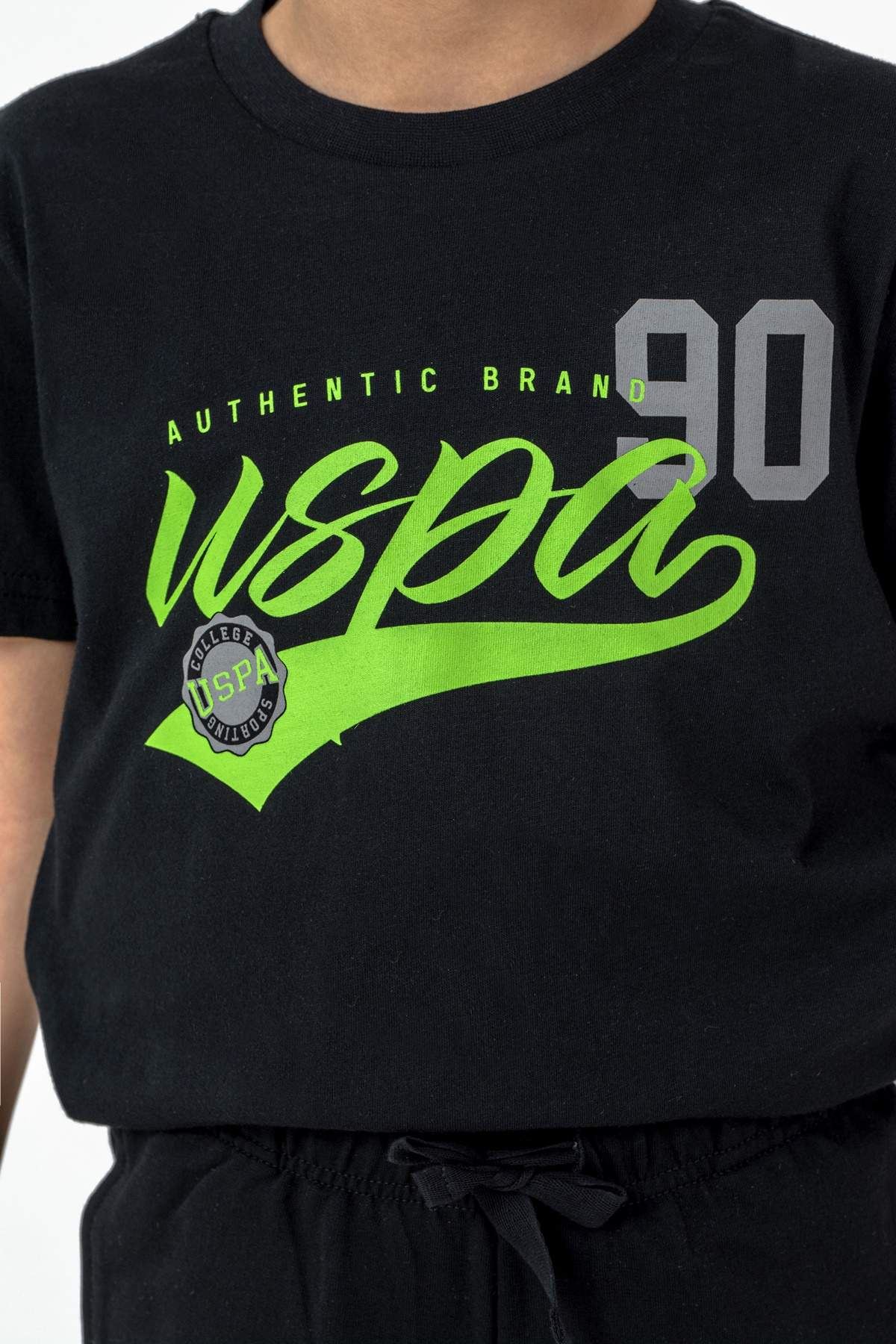 4-15 Yaş Lisanslı Us Polo Assn Erkek Çocuk Takım-Siyah