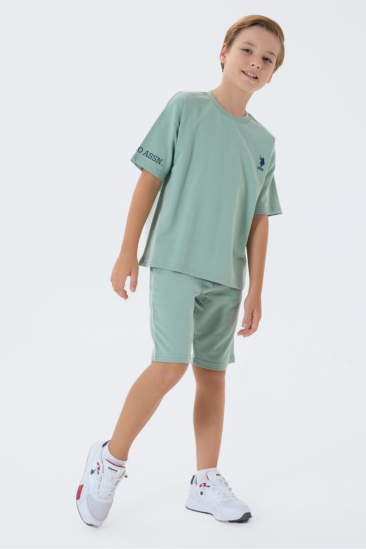 4-15 Yaş Lisanslı Us Polo Assn Erkek Çocuk Takım-Yeşil