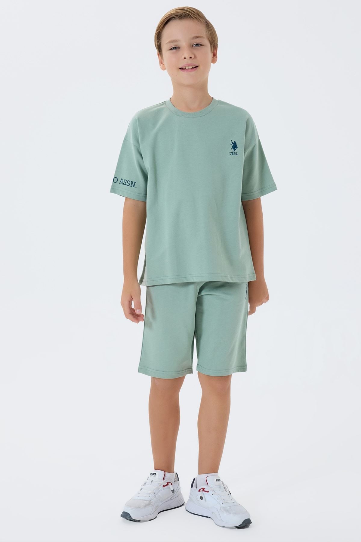 4-15 Yaş Lisanslı Us Polo Assn Erkek Çocuk Takım-Yeşil