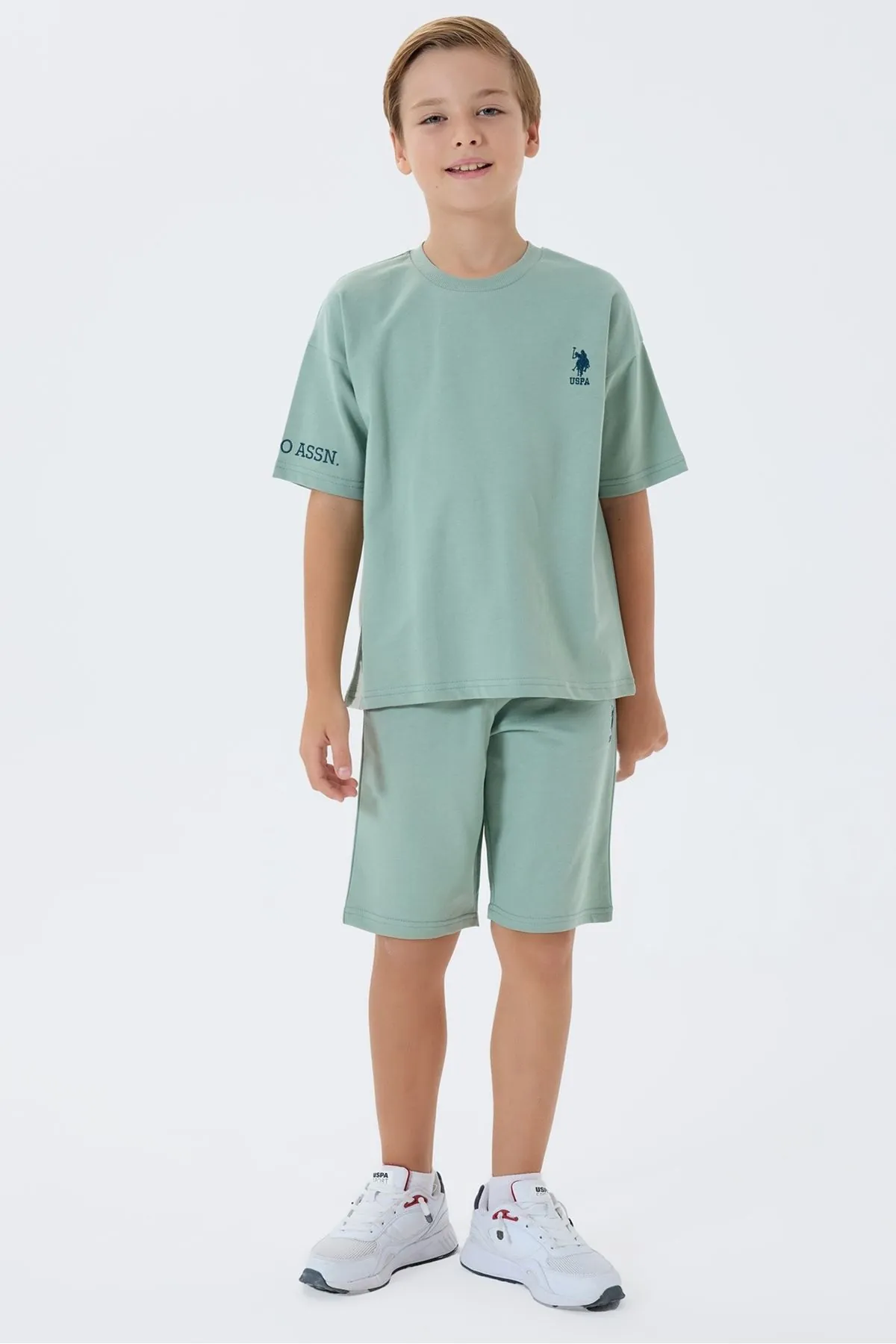 4-15 Yaş Lisanslı Us Polo Assn Erkek Çocuk Takım-Yeşil