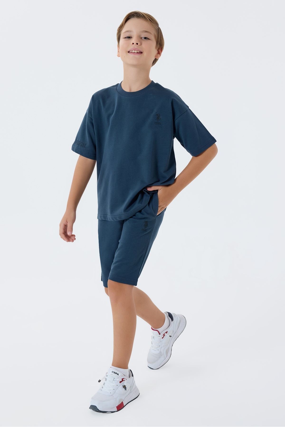 4-15 Yaş Lisanslı Us Polo Assn Erkek Çocuk Takım-İndigo