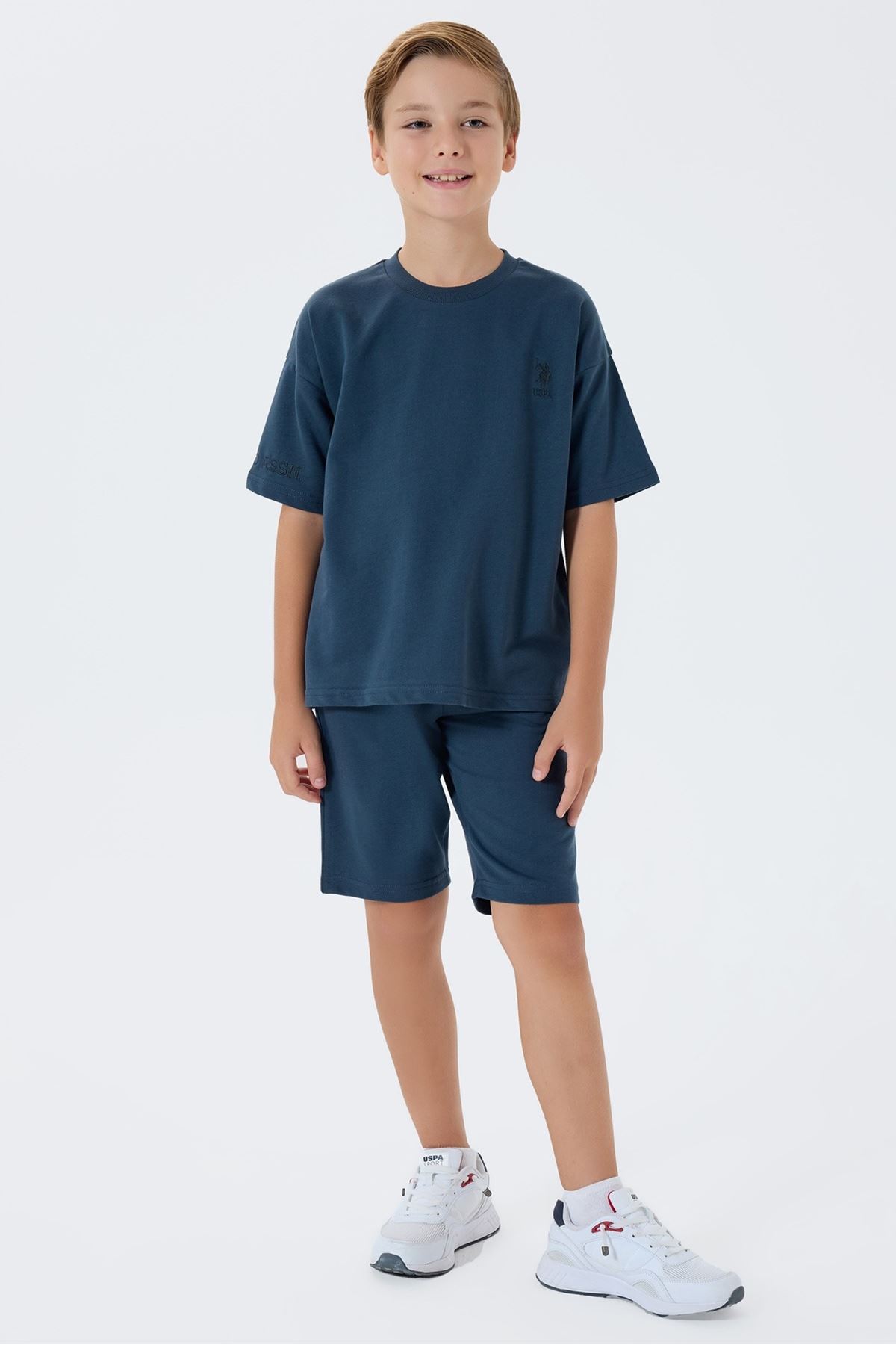 4-15 Yaş Lisanslı Us Polo Assn Erkek Çocuk Takım-İndigo