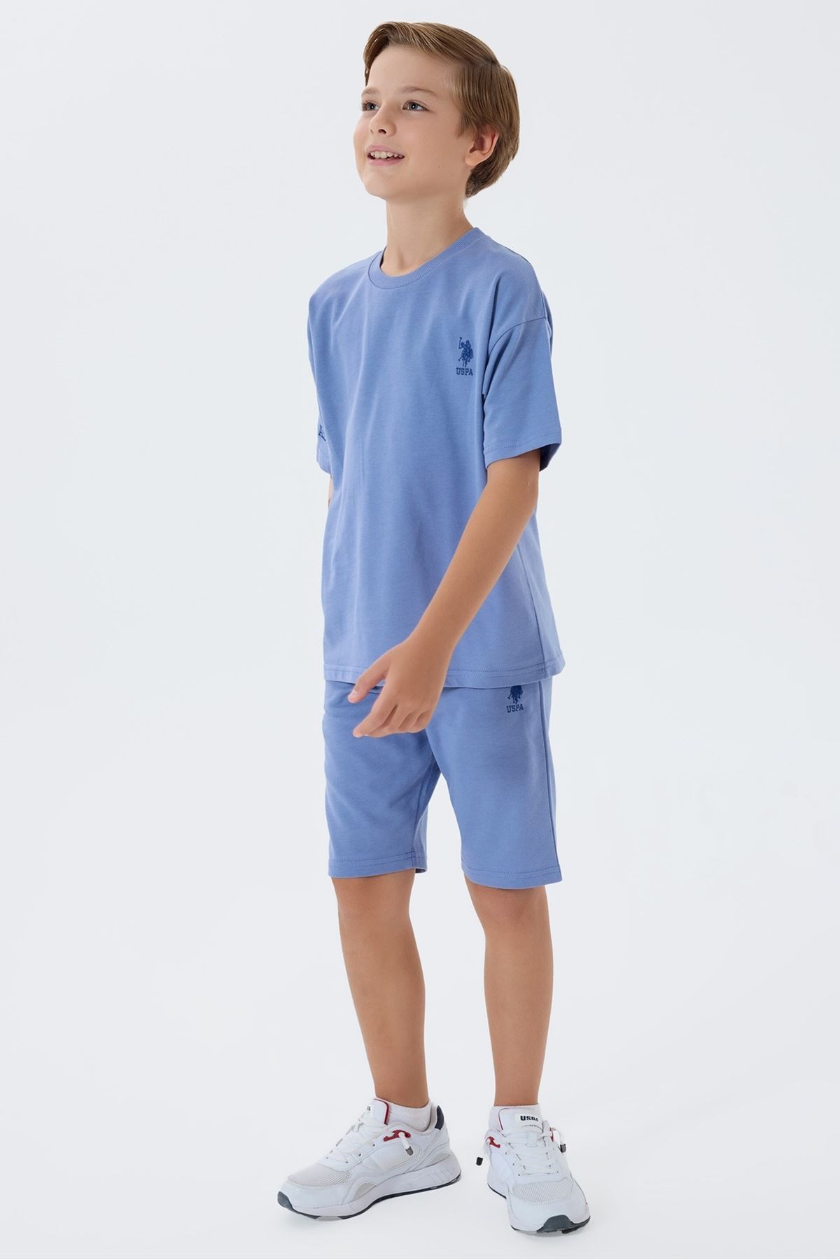 4-15 Yaş Lisanslı Us Polo Assn Erkek Çocuk Takım-Mavi