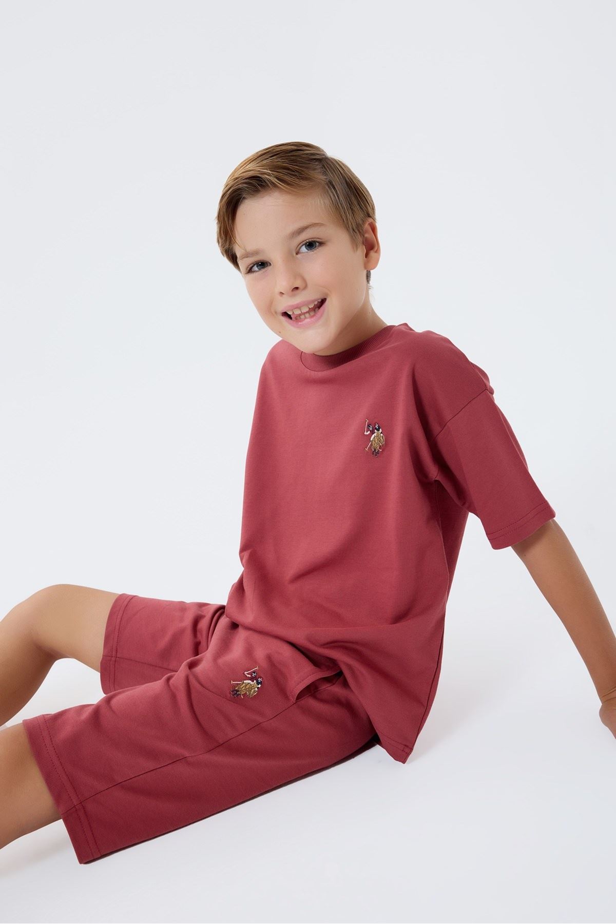 4-15 Yaş Lisanslı Us Polo Assn Erkek Çocuk Takım-Bordo