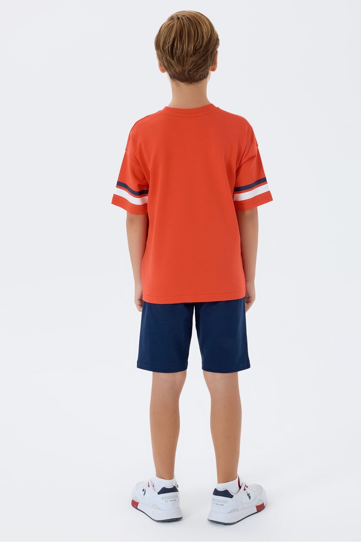 4-15 Yaş Lisanslı Us Polo Assn Erkek Çocuk Takım-Turuncu