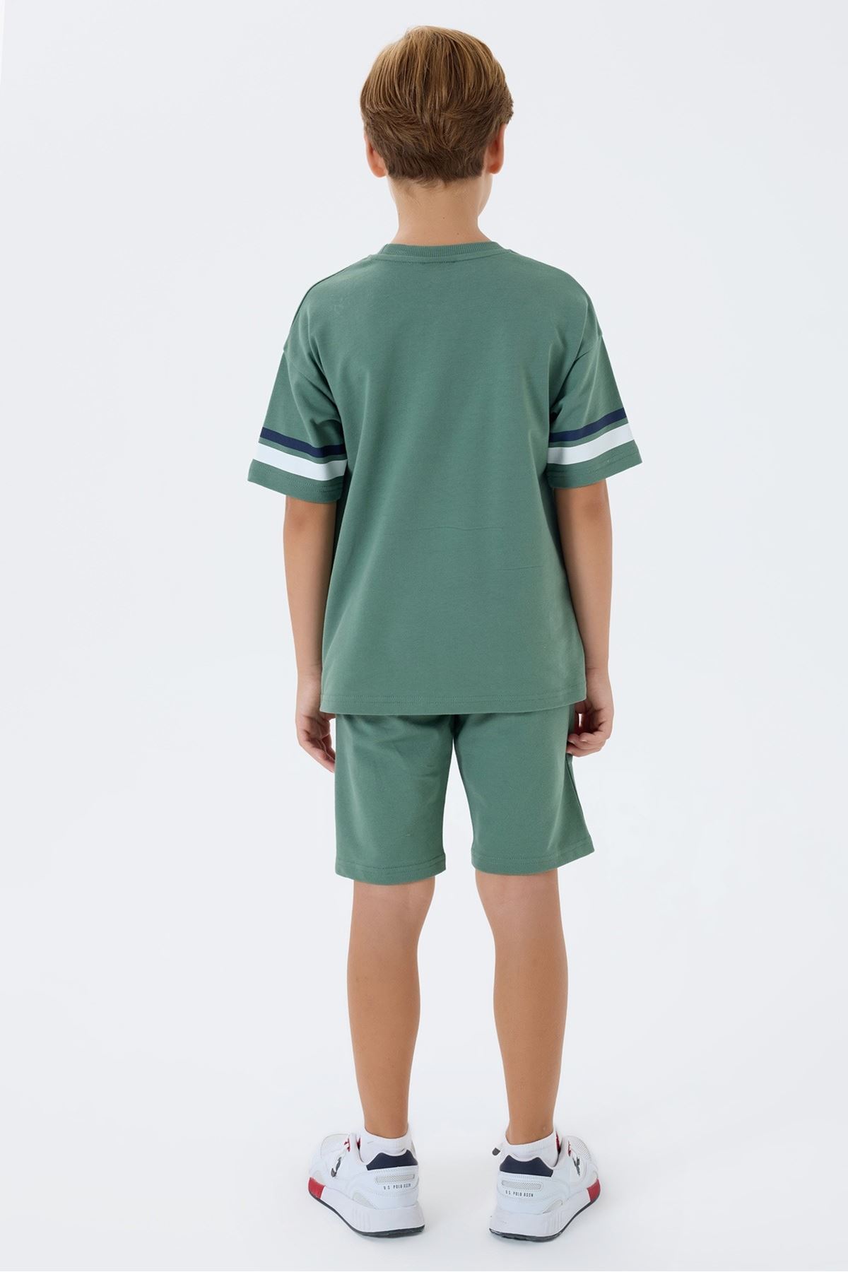 4-15 Yaş Lisanslı Us Polo Assn Erkek Çocuk Takım-Yeşil