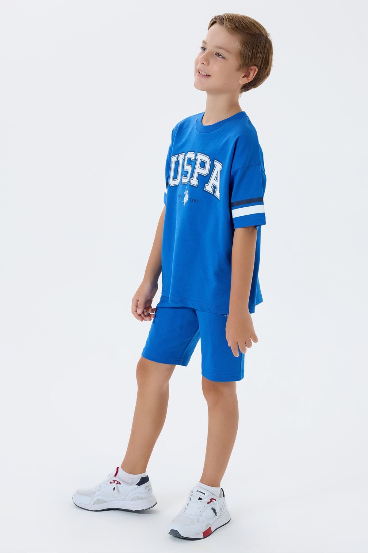 4-15 Yaş Lisanslı Us Polo Assn Erkek Çocuk Takım-Saks