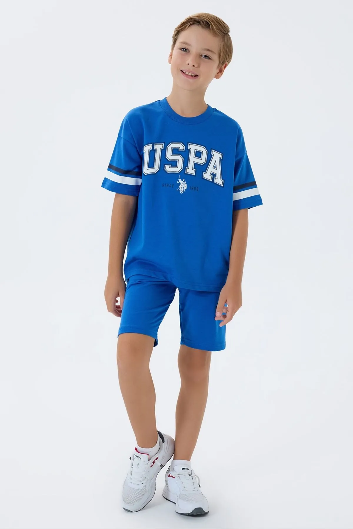 4-15 Yaş Lisanslı Us Polo Assn Erkek Çocuk Takım-Saks