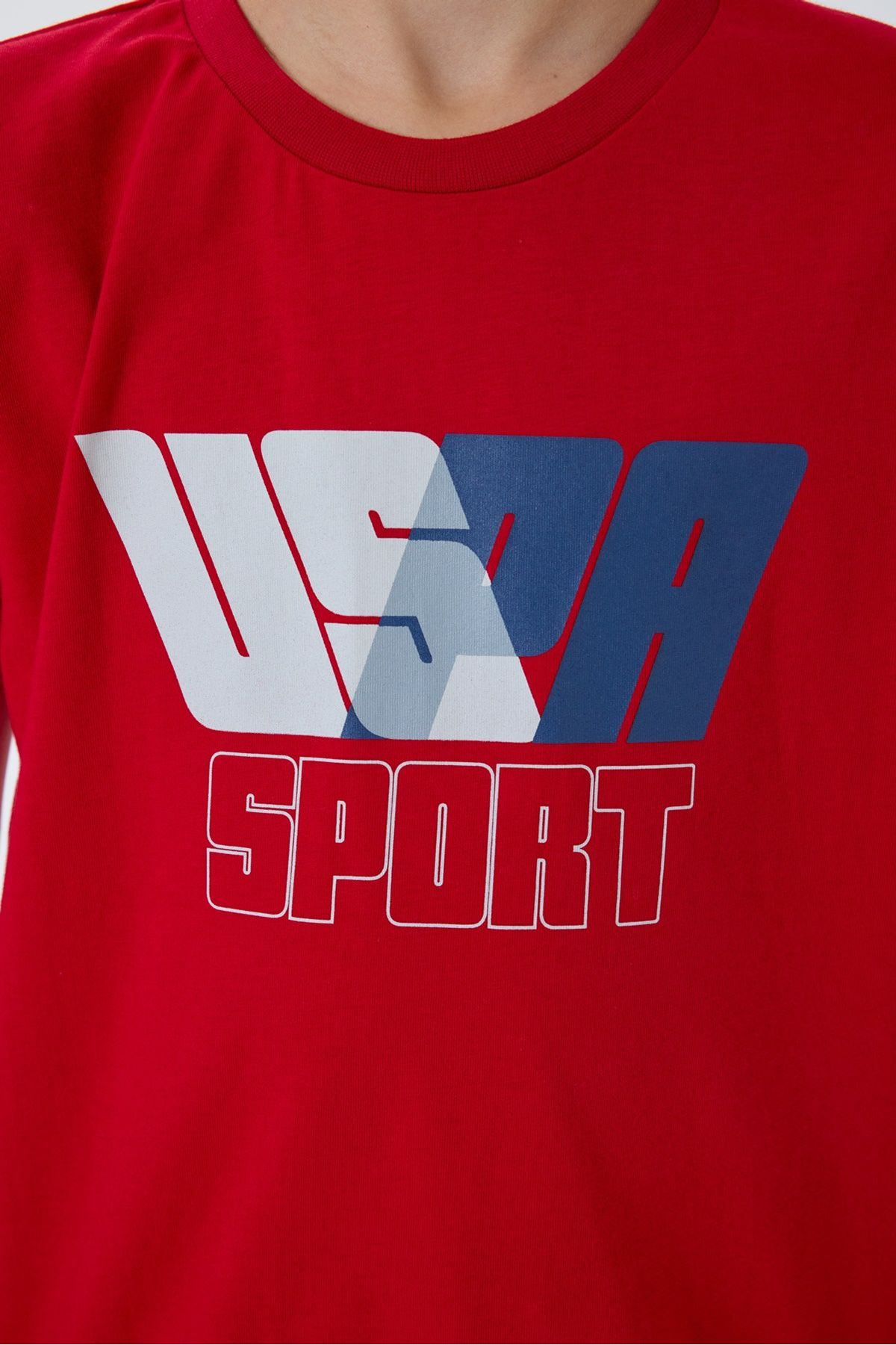 4-15 Yaş Lisanslı Us Polo Assn Erkek Çocuk Takım-Kırmızı