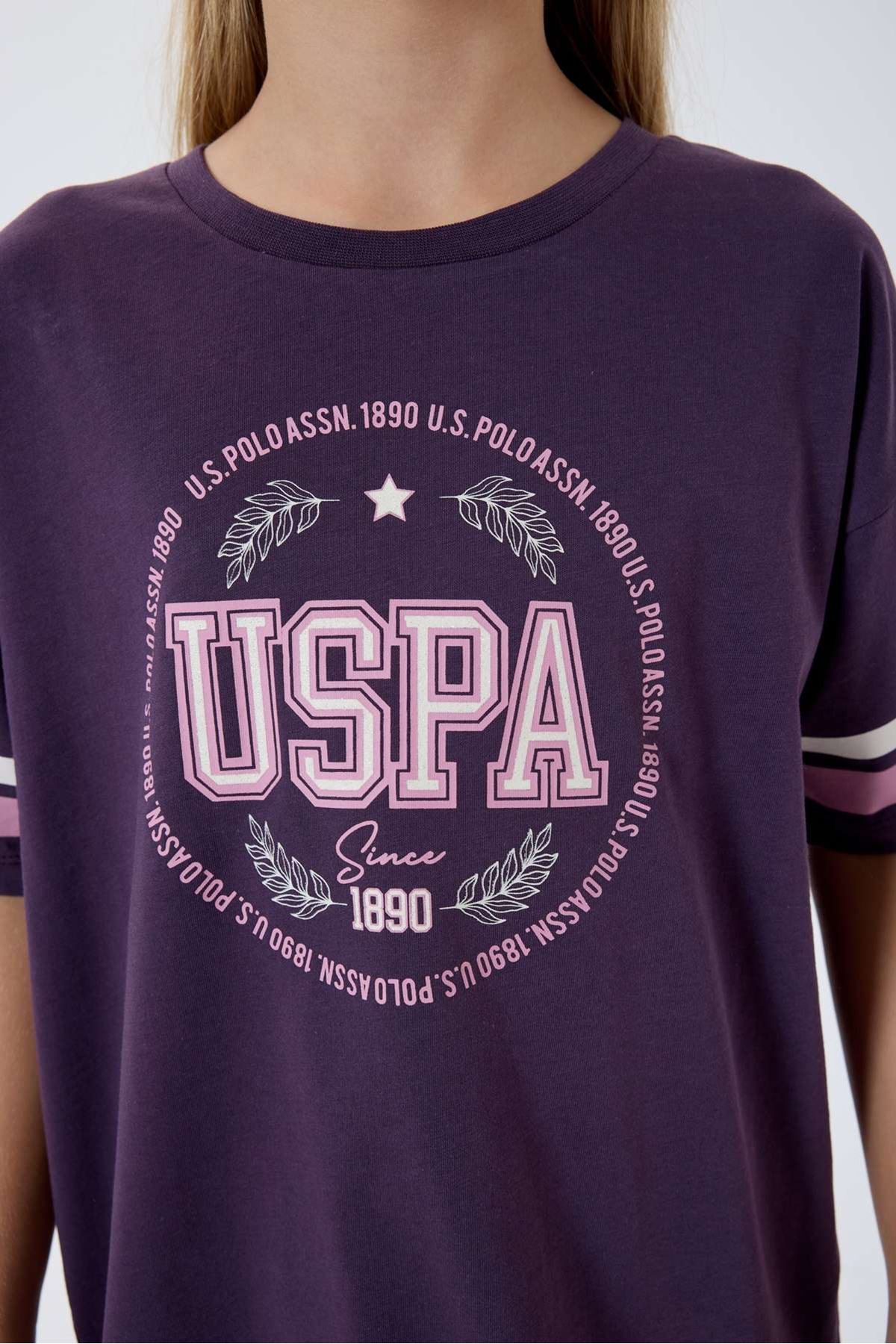 4-15 Yaş Lisanslı Us Polo Assn Kız Çocuk Takım-Mor