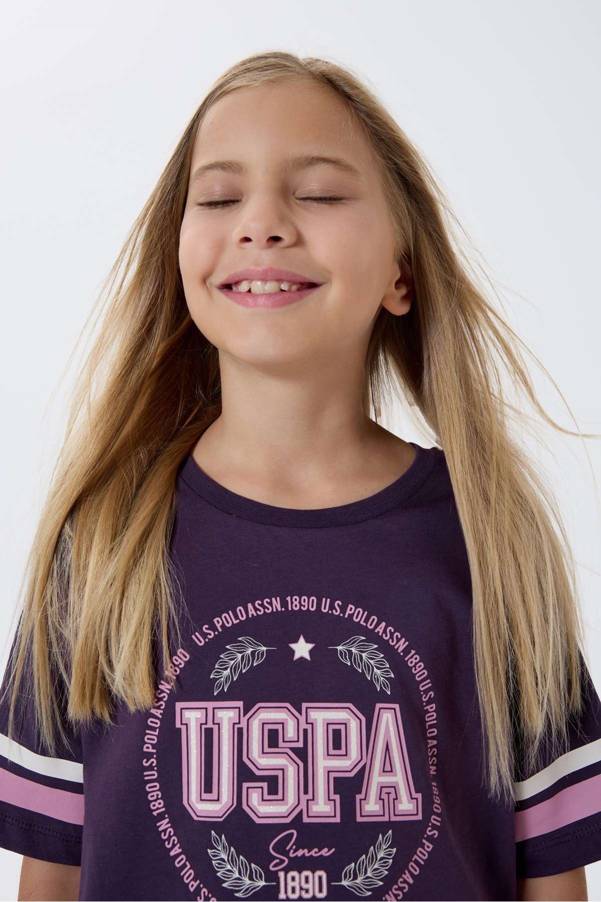 4-15 Yaş Lisanslı Us Polo Assn Kız Çocuk Takım-Mor