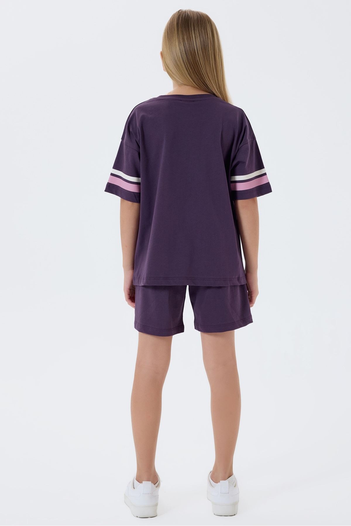 4-15 Yaş Lisanslı Us Polo Assn Kız Çocuk Takım-Mor