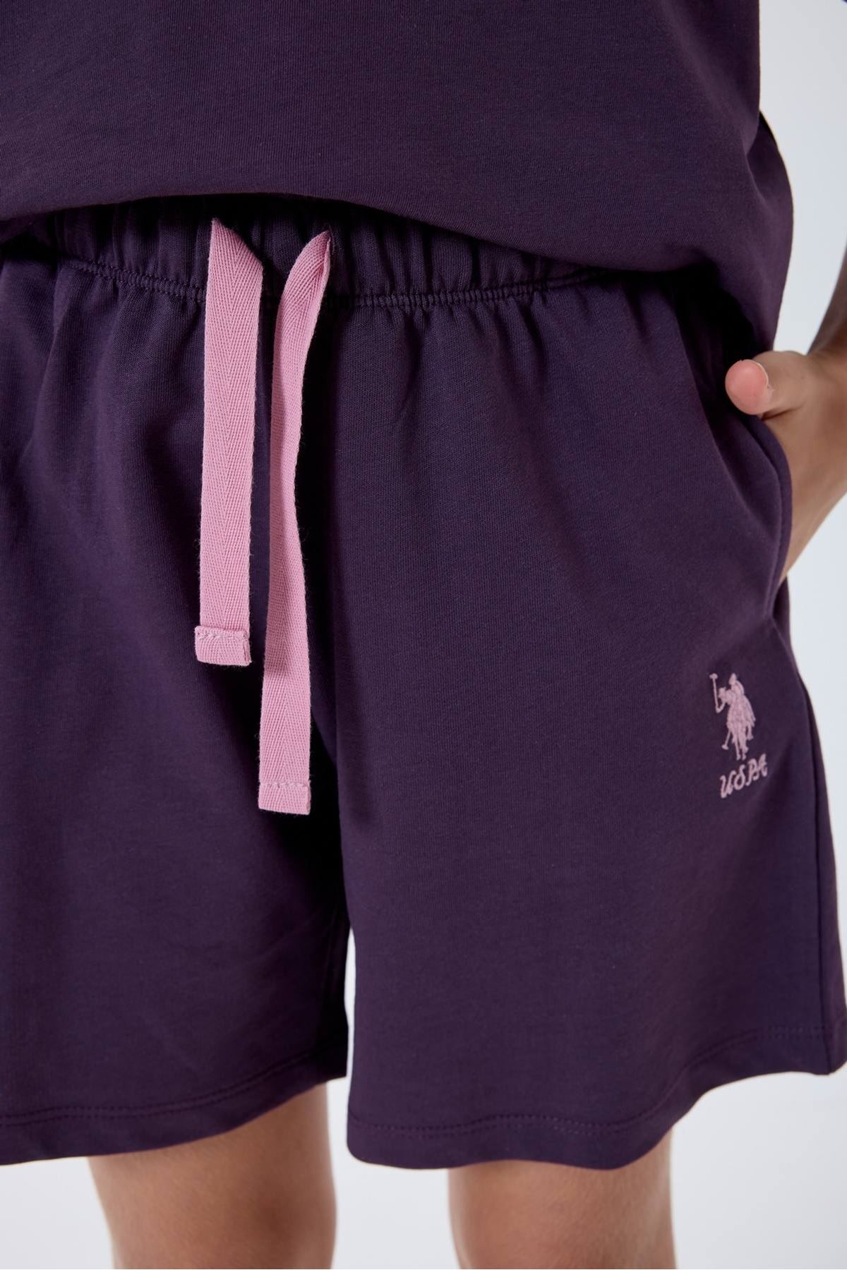 4-15 Yaş Lisanslı Us Polo Assn Kız Çocuk Takım-Mor