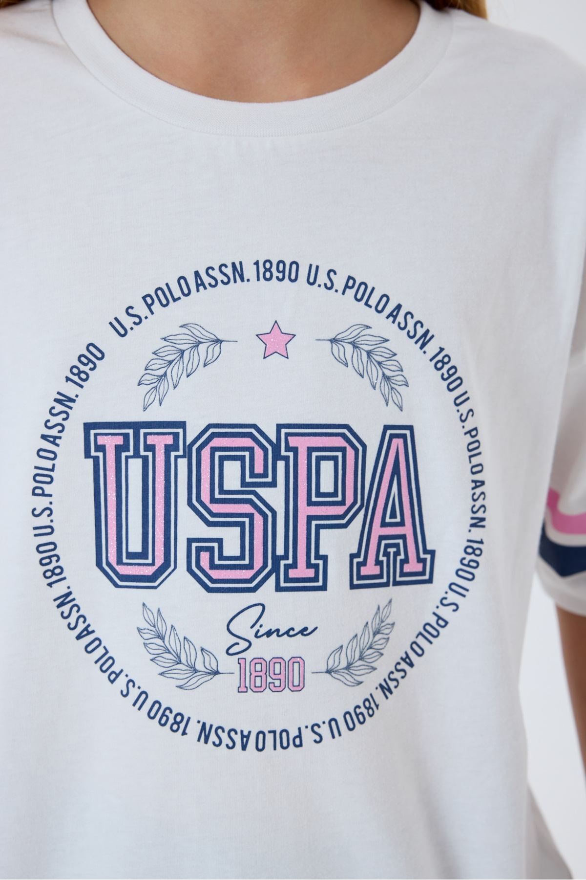 4-15 Yaş Lisanslı Us Polo Assn Kız Çocuk Takım-Ekru