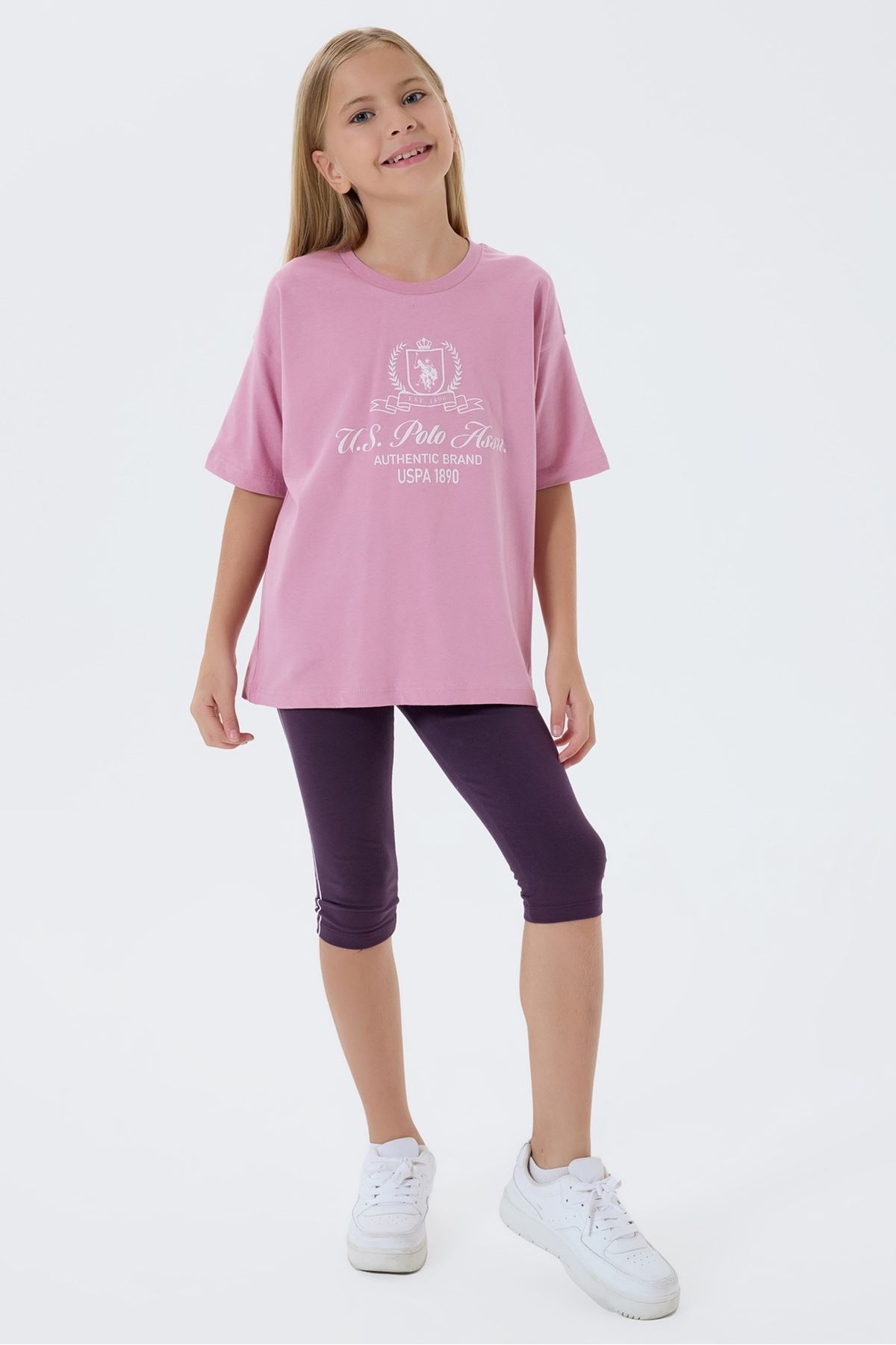 4-15 Yaş Lisanslı Us Polo Assn Kız Çocuk Takım-Pembe