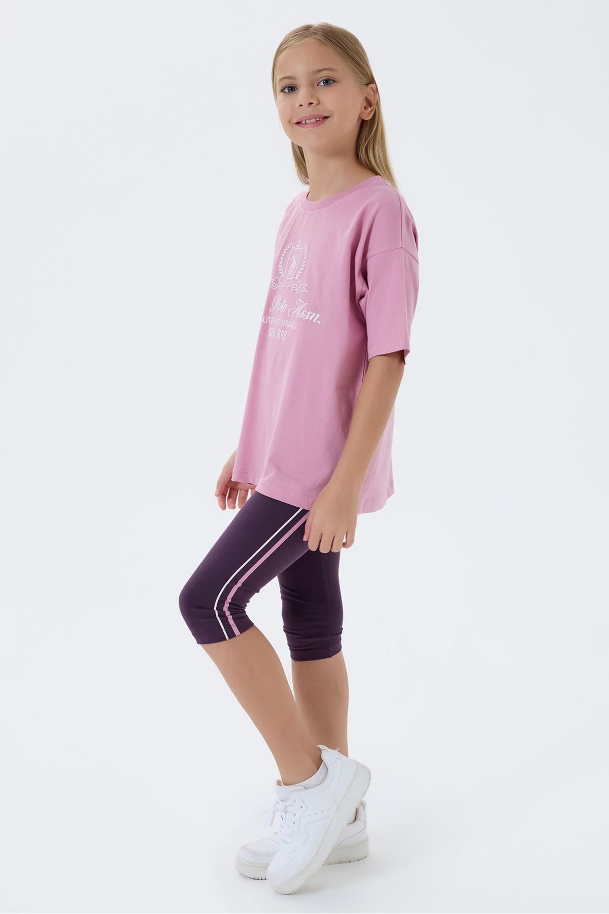 4-15 Yaş Lisanslı Us Polo Assn Kız Çocuk Takım-Pembe