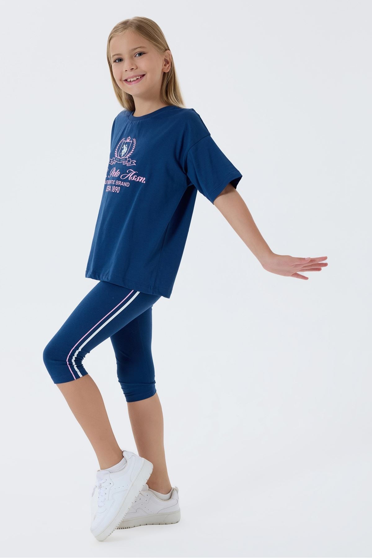 4-15 Yaş Lisanslı Us Polo Assn Kız Çocuk Takım-Lacivert