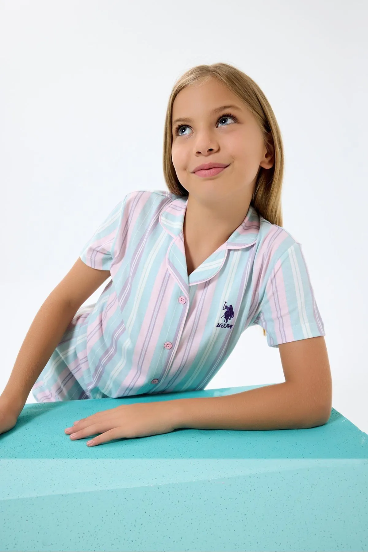 4-15 Yaş Lisanslı Us Polo Assn Kız Çocuk Takım-Lila