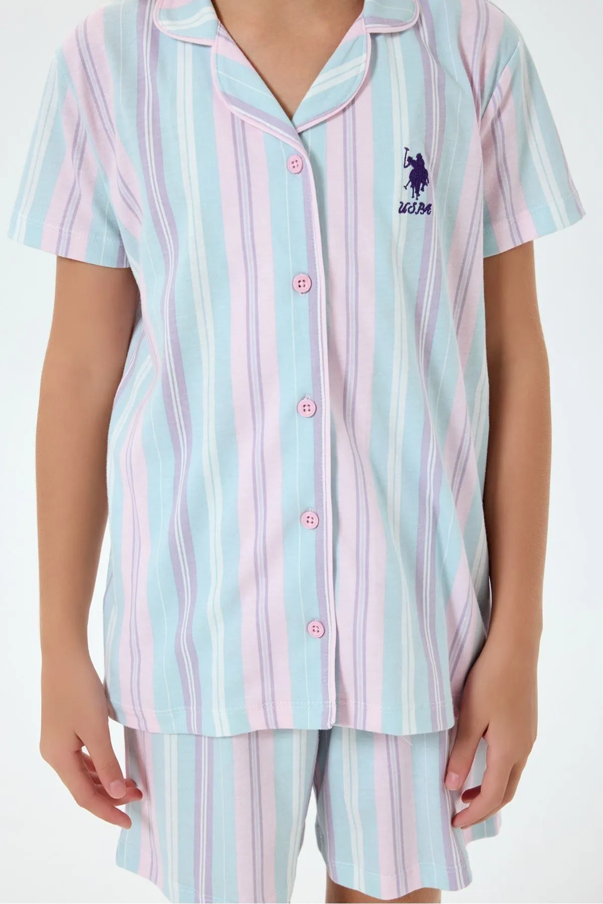 4-15 Yaş Lisanslı Us Polo Assn Kız Çocuk Takım-Lila