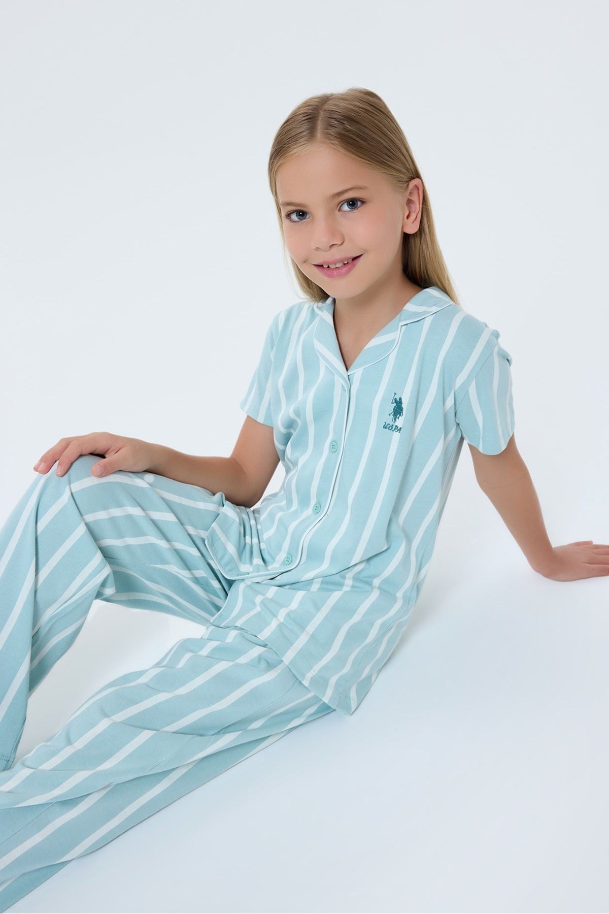 4-15 Yaş Lisanslı Us Polo Assn Kız Çocuk Takım-Su Yeşili