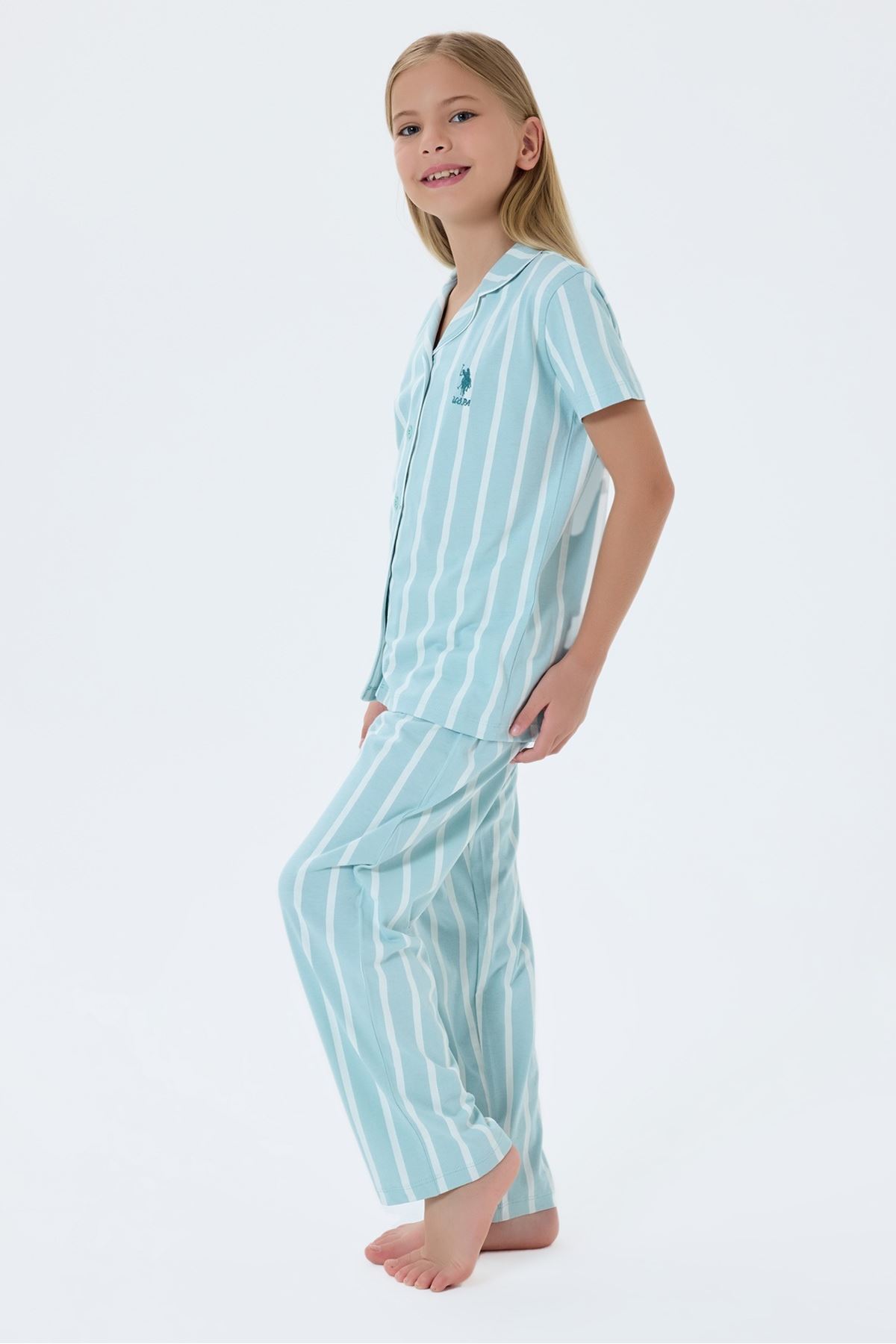 4-15 Yaş Lisanslı Us Polo Assn Kız Çocuk Takım-Su Yeşili