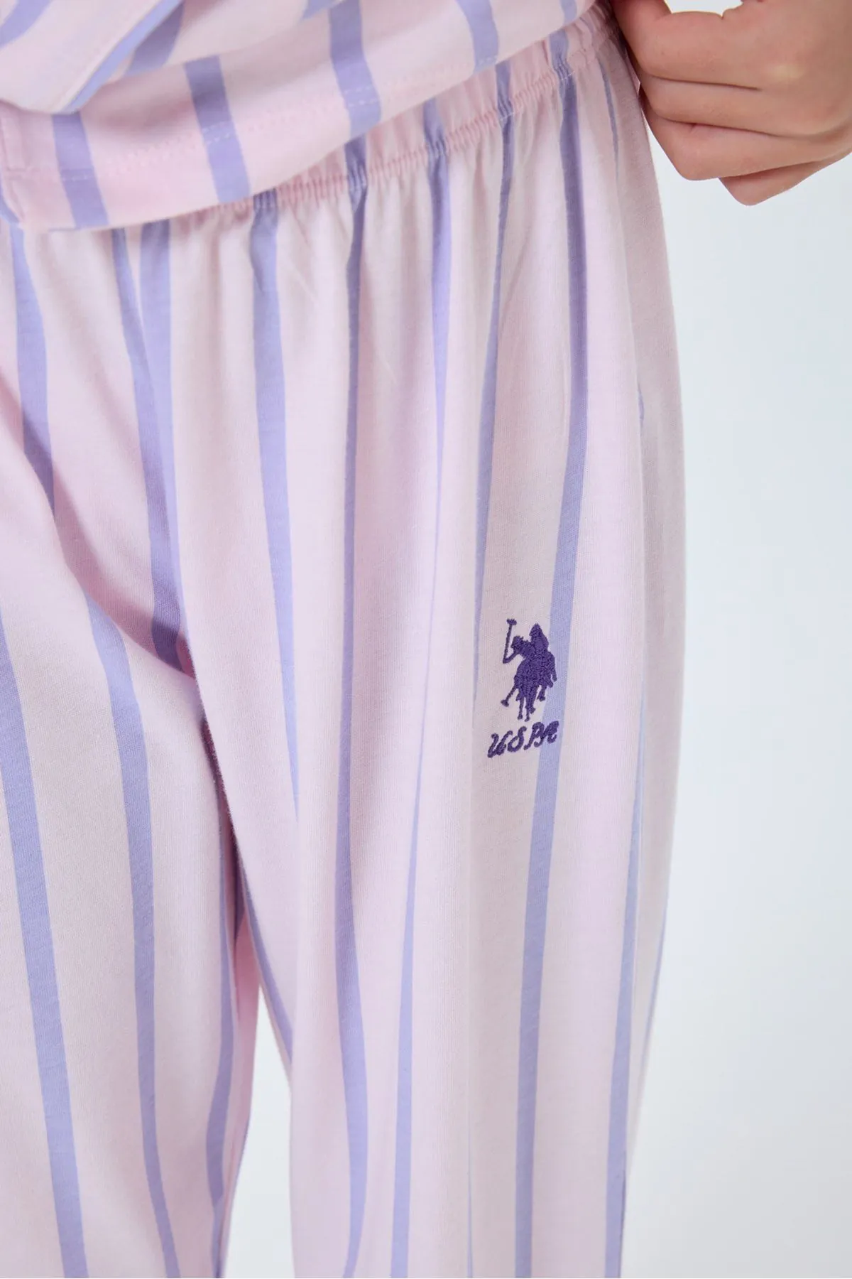 4-15 Yaş Lisanslı Us Polo Assn Kız Çocuk Takım-Lila