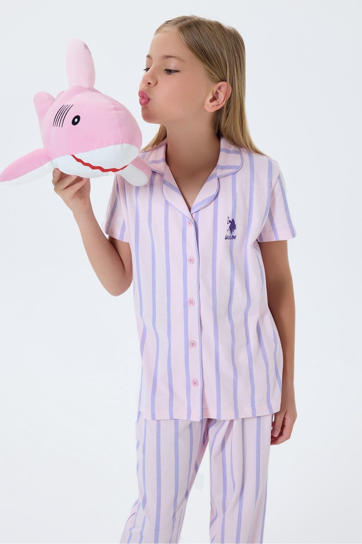 4-15 Yaş Lisanslı Us Polo Assn Kız Çocuk Takım-Lila