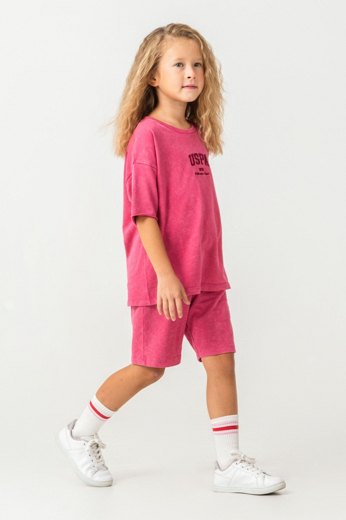 4-15 Yaş Lisanslı Us Polo Assn Kız Çocuk Takım-Fuşya