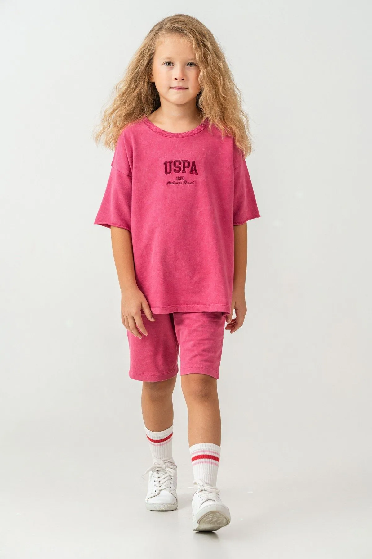 4-15 Yaş Lisanslı Us Polo Assn Kız Çocuk Takım-Fuşya