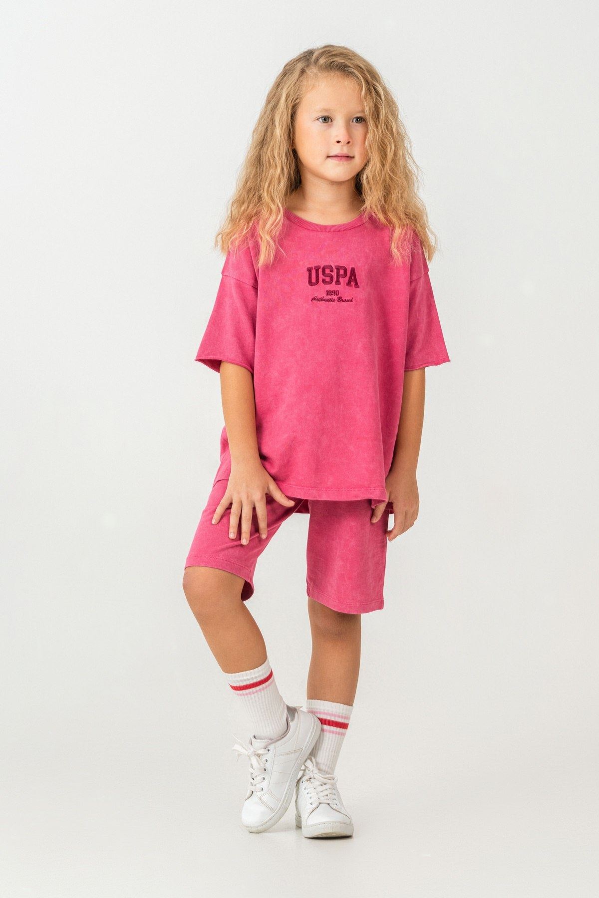 4-15 Yaş Lisanslı Us Polo Assn Kız Çocuk Takım-Fuşya