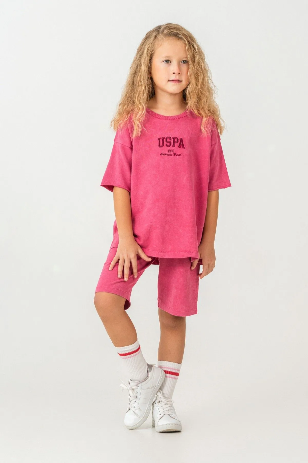 4-15 Yaş Lisanslı Us Polo Assn Kız Çocuk Takım-Fuşya