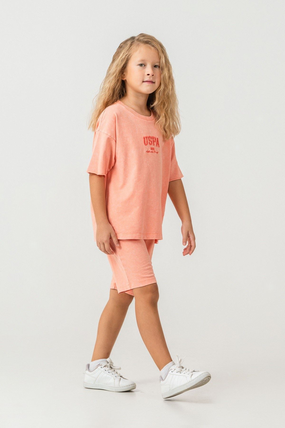 4-15 Yaş Lisanslı Us Polo Assn Kız Çocuk Takım-Somon