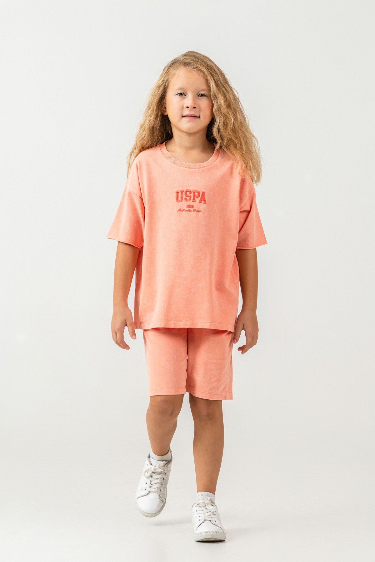 4-15 Yaş Lisanslı Us Polo Assn Kız Çocuk Takım-Somon