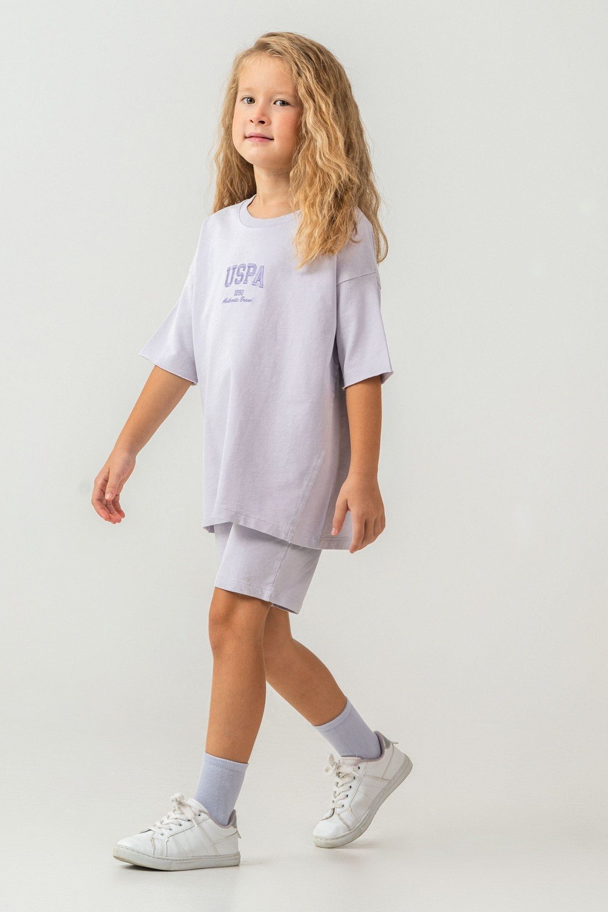 4-15 Yaş Lisanslı Us Polo Assn Kız Çocuk Takım-Lila