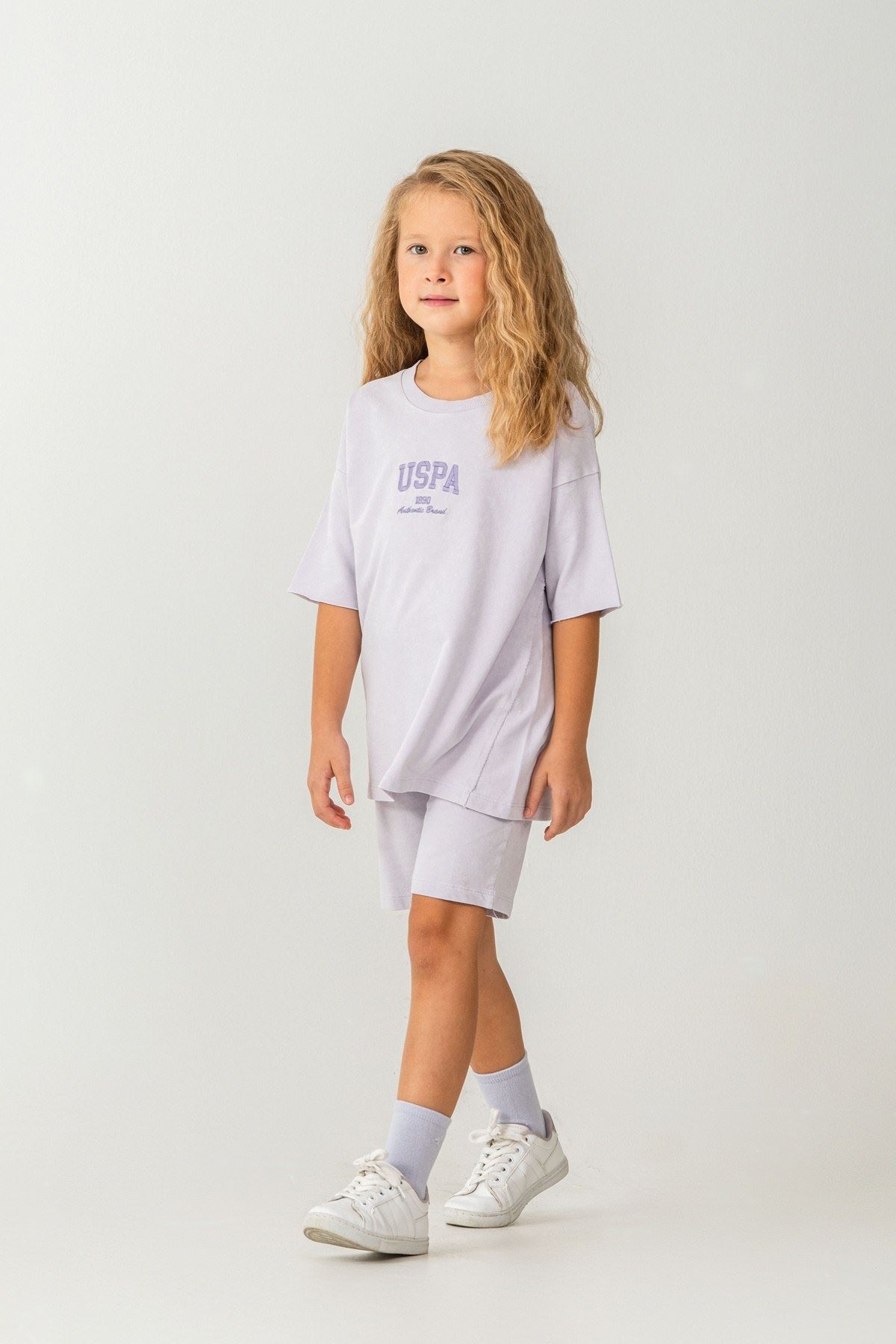 4-15 Yaş Lisanslı Us Polo Assn Kız Çocuk Takım-Lila