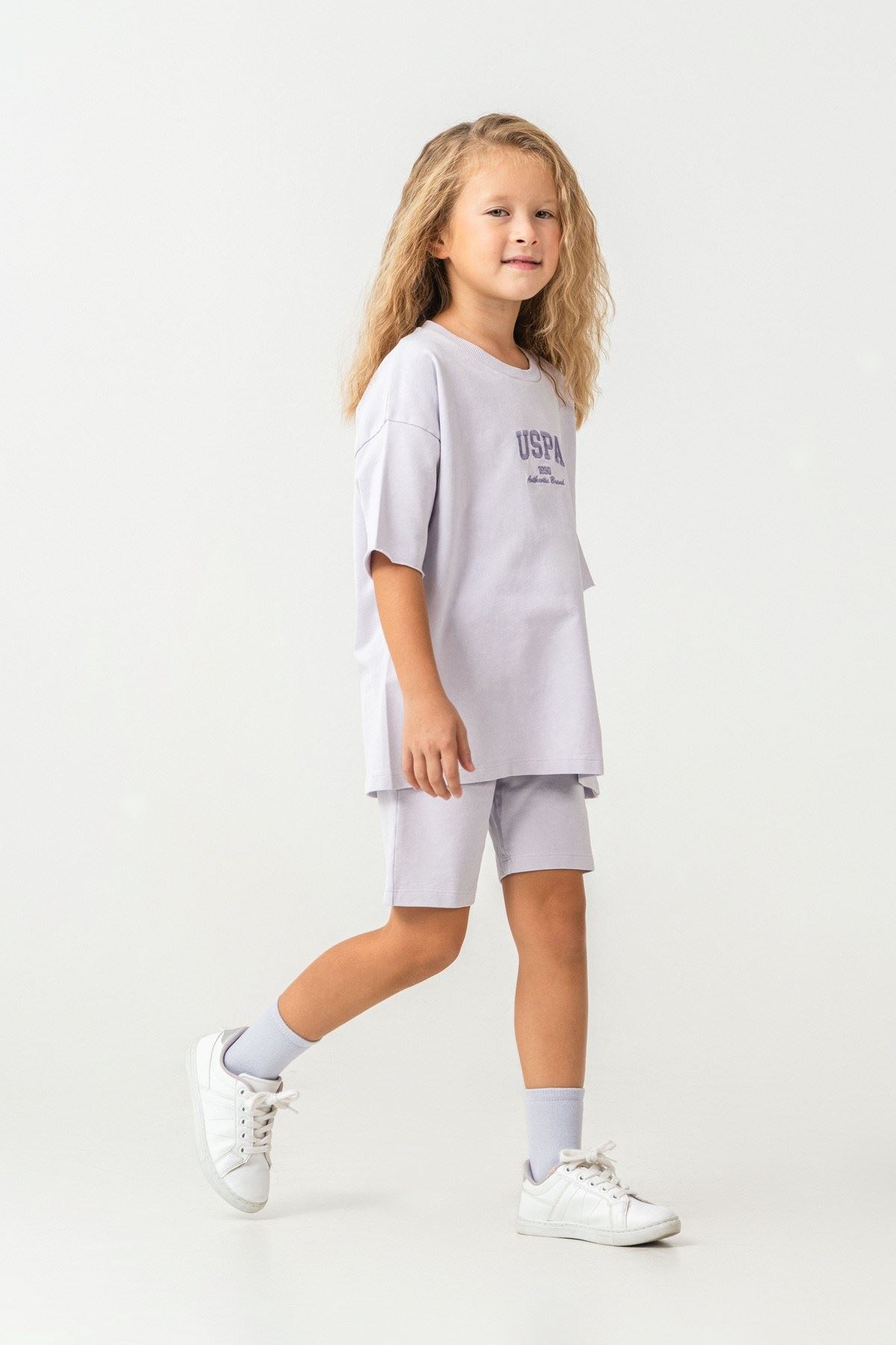 4-15 Yaş Lisanslı Us Polo Assn Kız Çocuk Takım-Lila